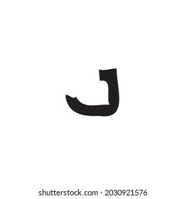 Letra de diseño del logotipo de ajuste abstracto j 