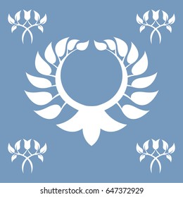 Abstract wreath. Foliate element. Deciduous ornament.