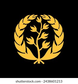 Abstract wreath of olive branches. Coat of arms of Eritrea Olive tree.