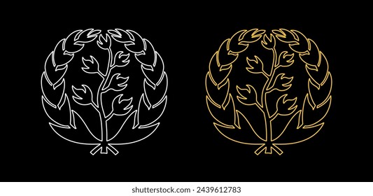 Abstract wreath of olive branches. Coat of arms of Eritrea Olive tree.