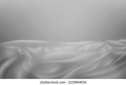 Abstract wrinkled gray fabric background with space,vector image