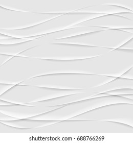 Abstract Wrinkled Paper Background Texture. Modern White Vector Illustration.