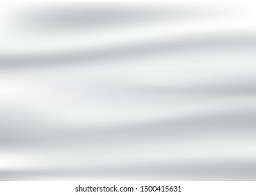 Abstract wrinkles of white satin and silk  fabrics background and texture in vector design.