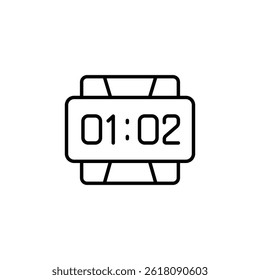 Abstract wristwatch with digital display showcasing time one past one