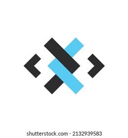 abstract x letter barbed wire  icon vector illustration concept  design template