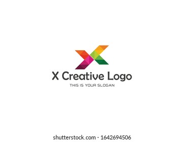 Abstract X letter Creative modern Logo template vector logo