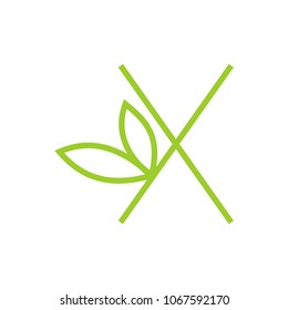 abstract x letter leaf design vector