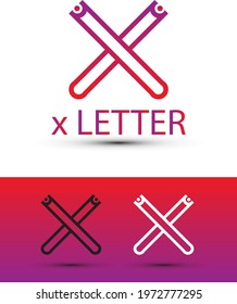 abstract x letter logo design template