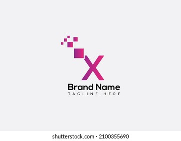 Abstract X letter modern initial lettermarks logo design