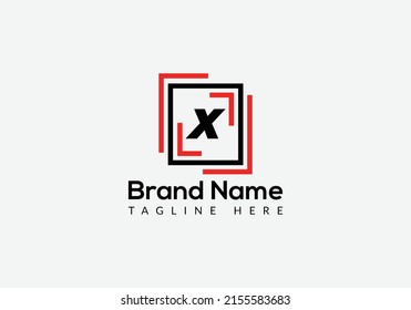 Abstract X letter modern initial logo design