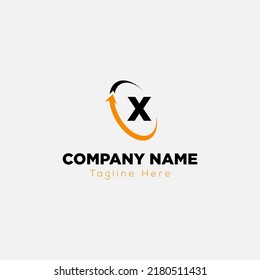 Abstract X letter modern initial unique logo design template