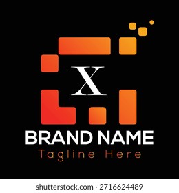 Abstractas letra X diseño de logotipo de letras iniciales modernas