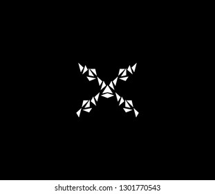 Abstract X Letter Triangle Pixel Logo