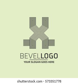 Abstract X letter vector logo icon template