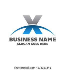 Abstract X letter vector logo icon template