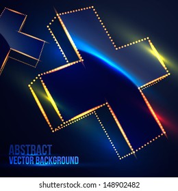  Abstract X with light effects. Vector illustration for your business presentations.