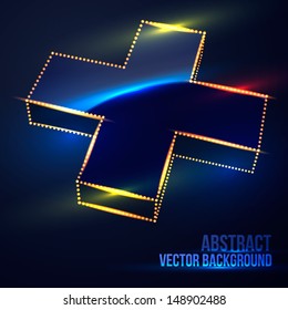  Abstract X with light effects. Vector illustration for your business presentations.