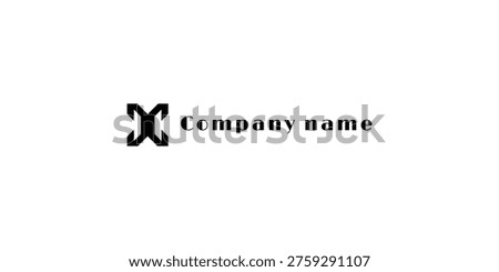 Abstract 'X' Logo with Company Name Text Placeholder