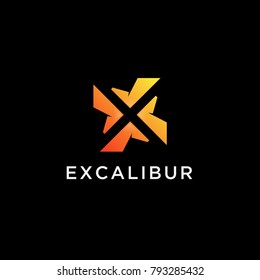 Abstract X logo with gradient color