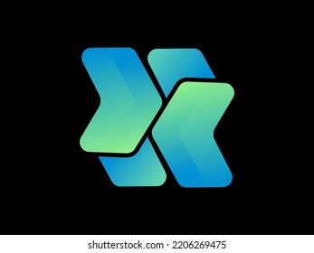 logotipo x abstracto, logotipo de letras x degradado