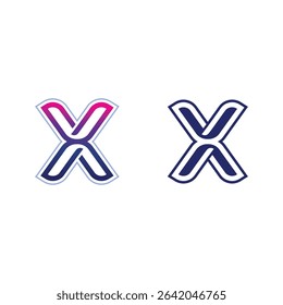 Abstract X Shape Branding Logo for High-Tech Industry and Company Identity
