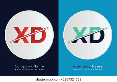 Abstract XD letter logo design template. Vector Logo Illustration.