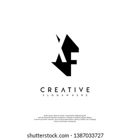 abstract XF logo letter in shadow shape design concept