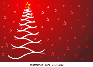 abstract xmas tree background in red and white