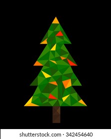 Abstract Xmas tree with decoration lights