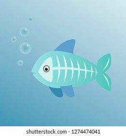 Abstract x-ray fish vector illustration