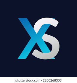 Abstract XS letter logo design template. Vector Logo Illustration.