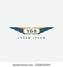 Abstract Y and B wing concept Logo Template Design Vector