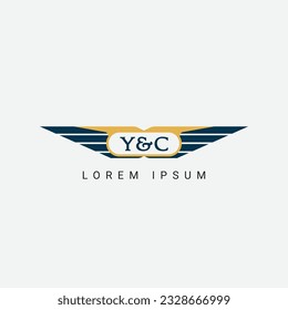 Abstract Y and C wing concept Logo Template Design Vector