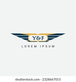 Abstract Y and F wing concept Logo Template Design Vector