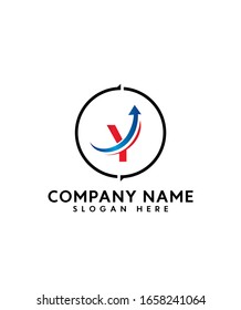 Abstract Y initial letter with arrow for business logo icon