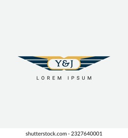 Abstract Y and J wing concept Logo Template Design Vector