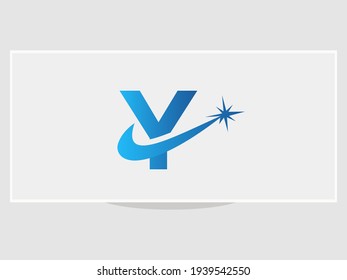 Abstract Y letter logo design with spark concept. Spark Y logo design	