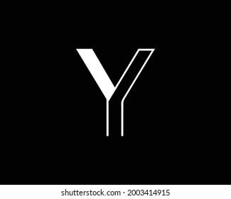 Abstract Y letter minimalist logo design vector illustration.