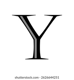 Abstract y letter minimalist logo design