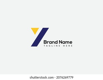 Abstract Y letter modern initial logo design