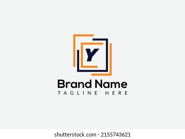 Abstract Y letter modern initial logo design