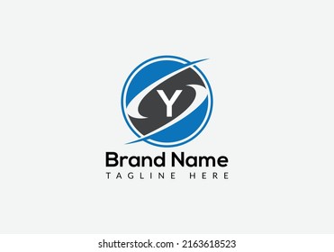 Abstract Y letter modern initial logo design