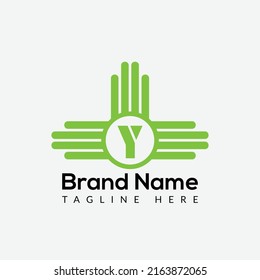 Abstract Y letter modern initial logo design