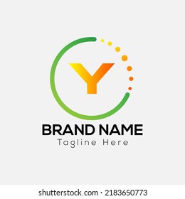 Abstract Y letter modern initial logo design with bubble icon.