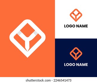 Abstract Y letter modern initial logo design