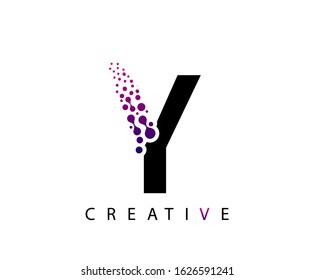 Abstract Y Letter , Molecules Y technology logo design.