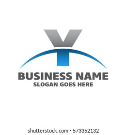Abstract Y letter vector logo icon template