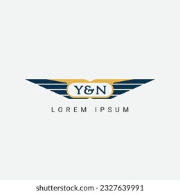 Abstract Y and N wing concept Logo Template Design Vector