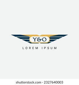 Abstract Y and O wing concept Logo Template Design Vector