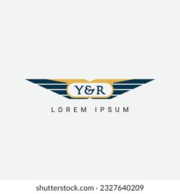 Abstract Y and R wing concept Logo Template Design Vector